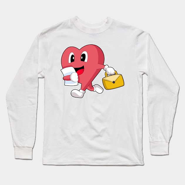 Heart Secretary Briefcase Long Sleeve T-Shirt by Markus Schnabel